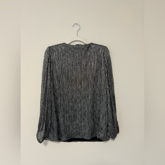 Nine West Metallic-Threaded Blouson-Sleeve Top - Picture 8 of 13
